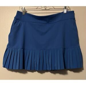 Under Armour Tuck Athletic Skort Sz Large Pleated Golf Tennis Pickleball Blue